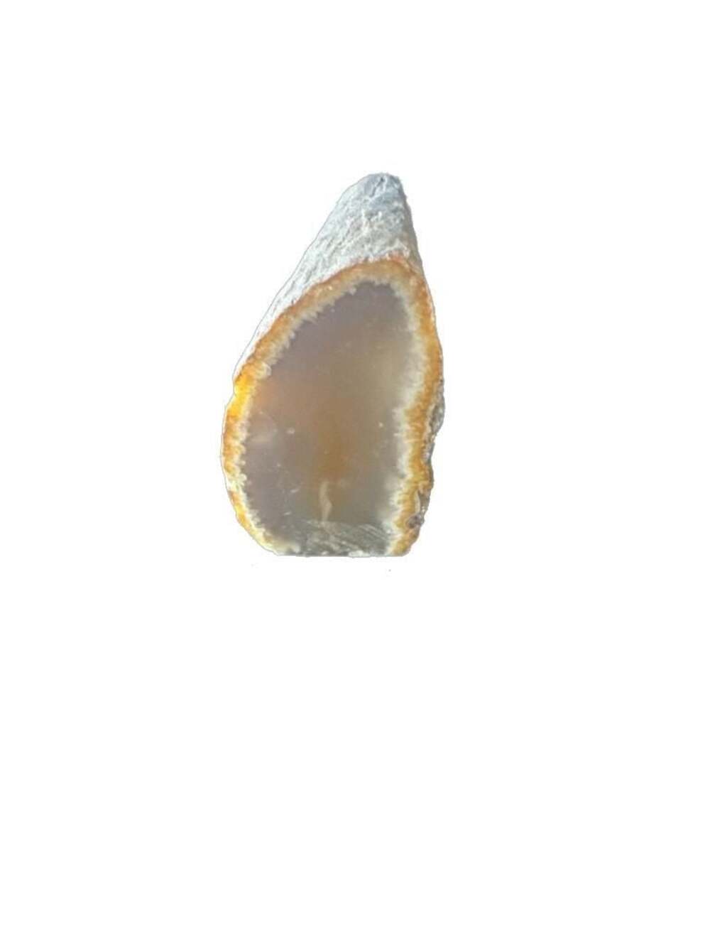 Natural Polished Agate Nodude Slice with Raw Exterior